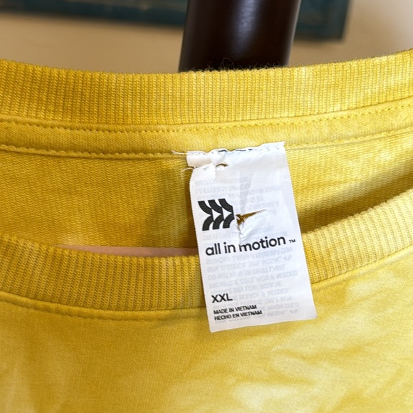 All in motion | Tie Dye Sweatshirt w/ Pockets & Thumbholes in Yellow Size XXL - Picture 3 of 10